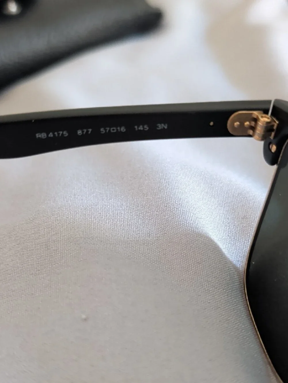 Ray-Ban Black and Gold Sunglasses with Case And Lens Cloth